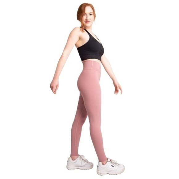 WOMENS CRANBERRY PINK CROSSOVER HIGH-RISE TIGHTS/LEGGINGS NWT - SZ:M/L - Picture 9 of 15